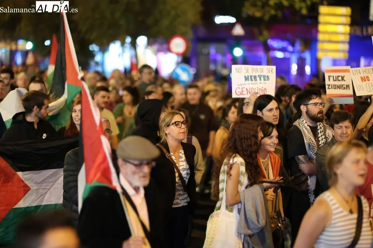 Manifestación por Palestina este miércoles. Foto: David Sañudo