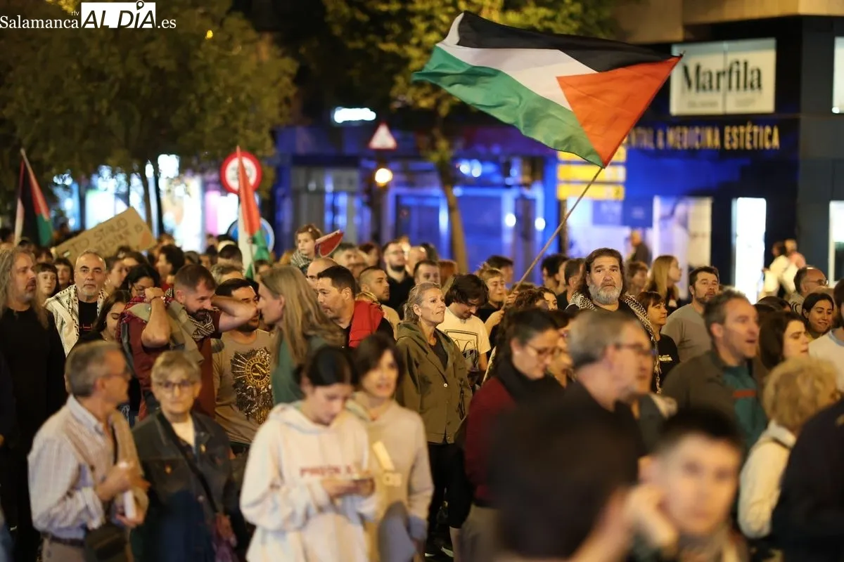 Manifestación por Palestina este miércoles. Foto: David Sañudo