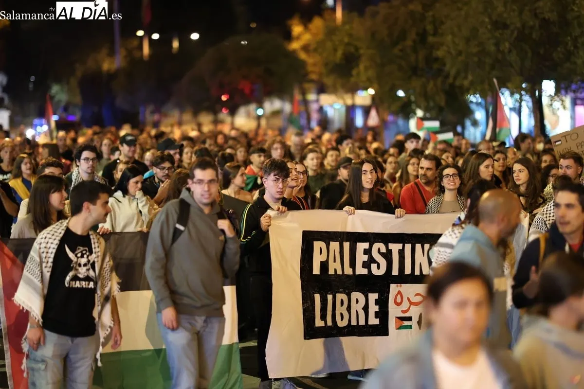 Manifestación por Palestina este miércoles. Foto: David Sañudo