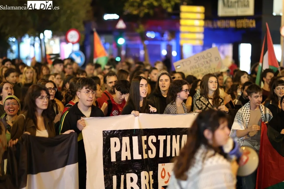 Manifestación por Palestina este miércoles. Foto: David Sañudo