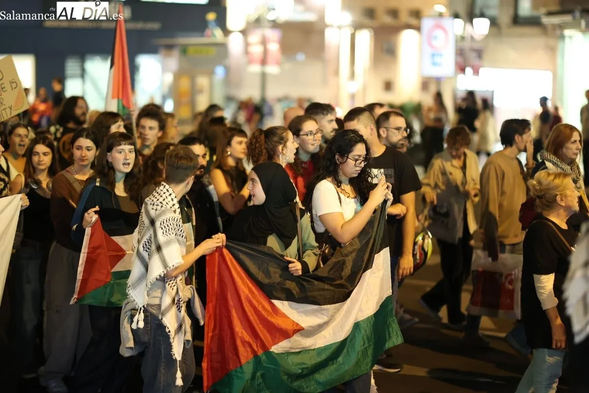 Manifestación por Palestina este miércoles. Foto: David Sañudo
