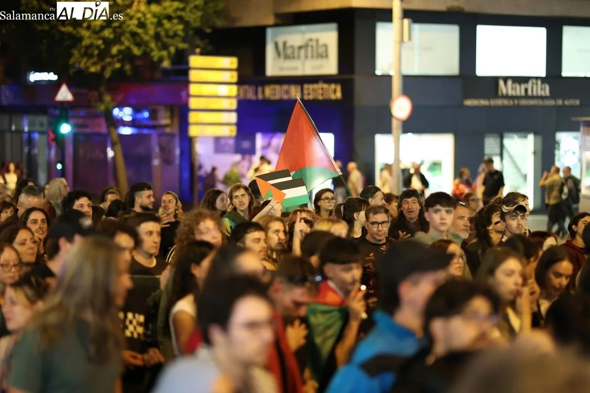 Manifestación por Palestina este miércoles. Foto: David Sañudo