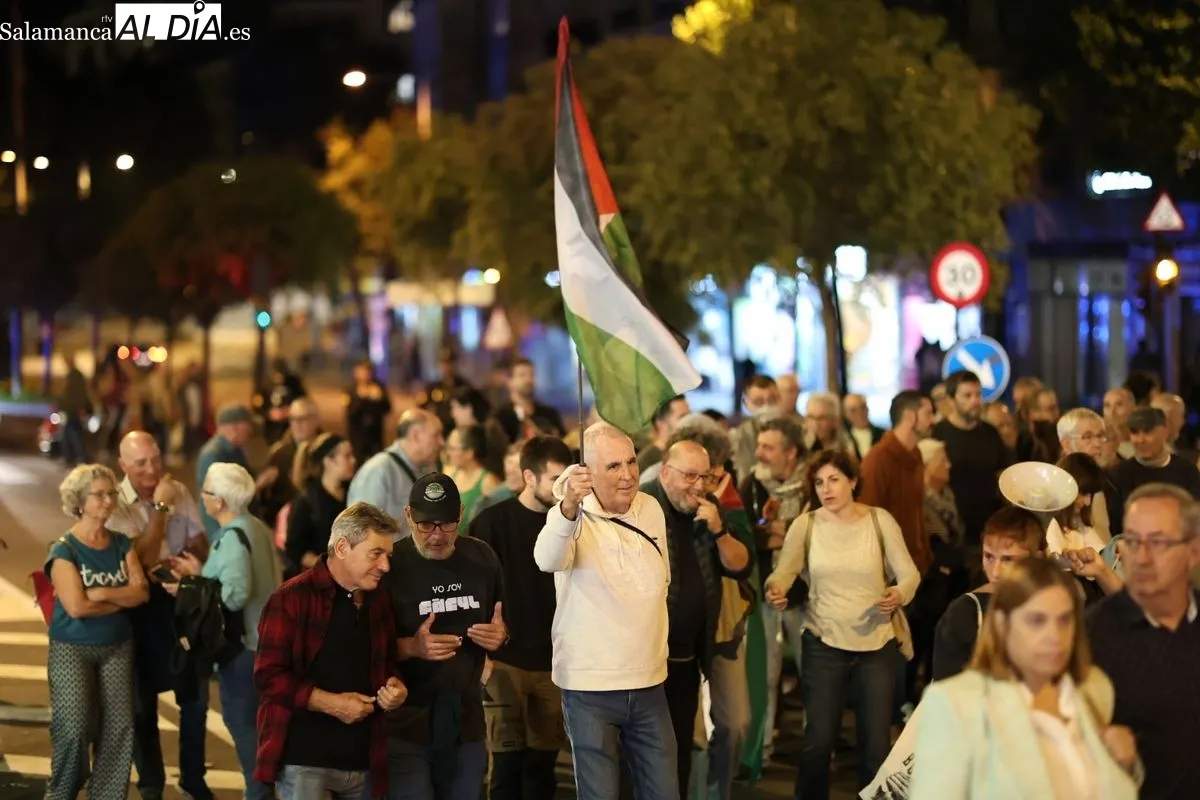 Manifestación por Palestina este miércoles. Foto: David Sañudo