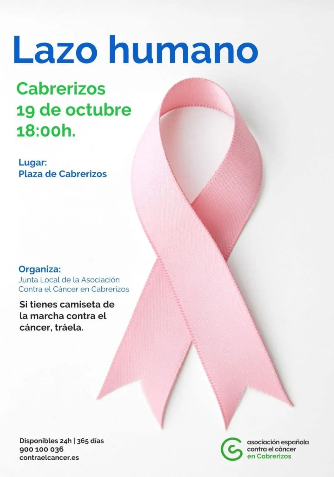 Foto 2 - Un lazo humano en Cabrerizos para visibilizar la lucha contra el c&aacute;ncer