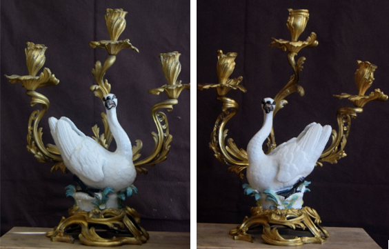 Restaurados los candelabros de Meissen de Santa Teresa