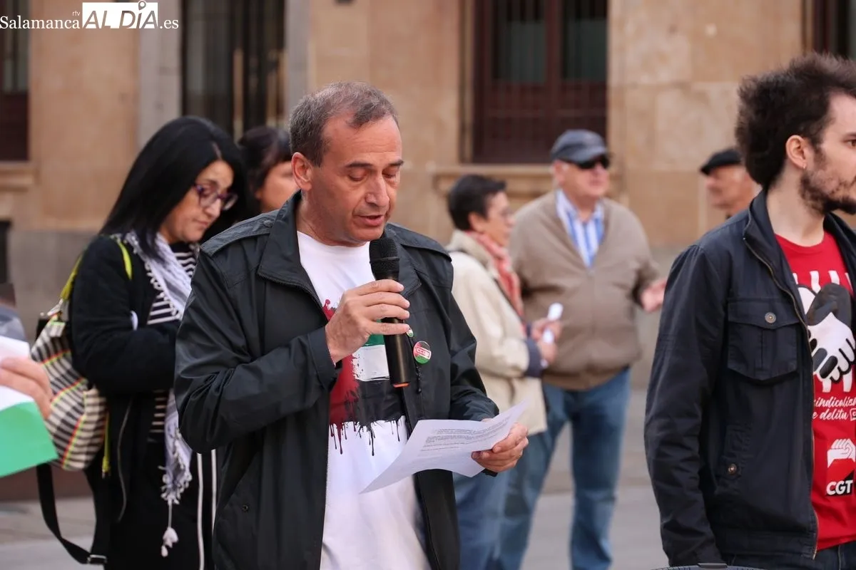 Manifestación de CCOO en la Gran Vía de Salamanca, ante la Subdelegación del Gobierno. Foto de David Sañudo