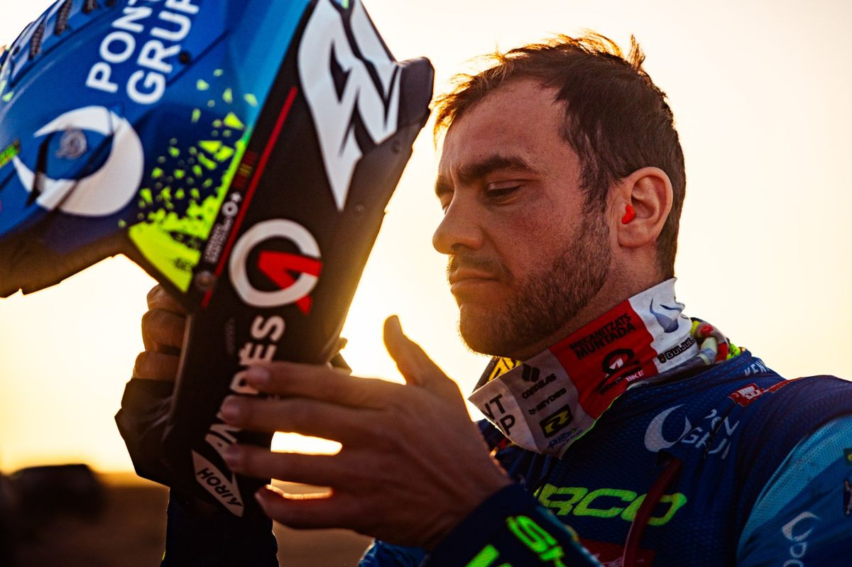 Lorenzo Santolino, frenado por el polvo en Marruecos