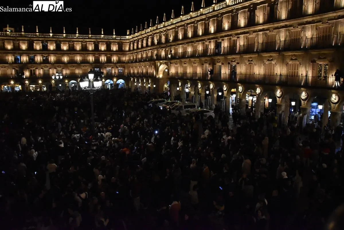 'El astronauta y la estrella que guía los sueños', videomapping en la Plaza Mayor de Salamanca. Fotos: Vanesa Martins