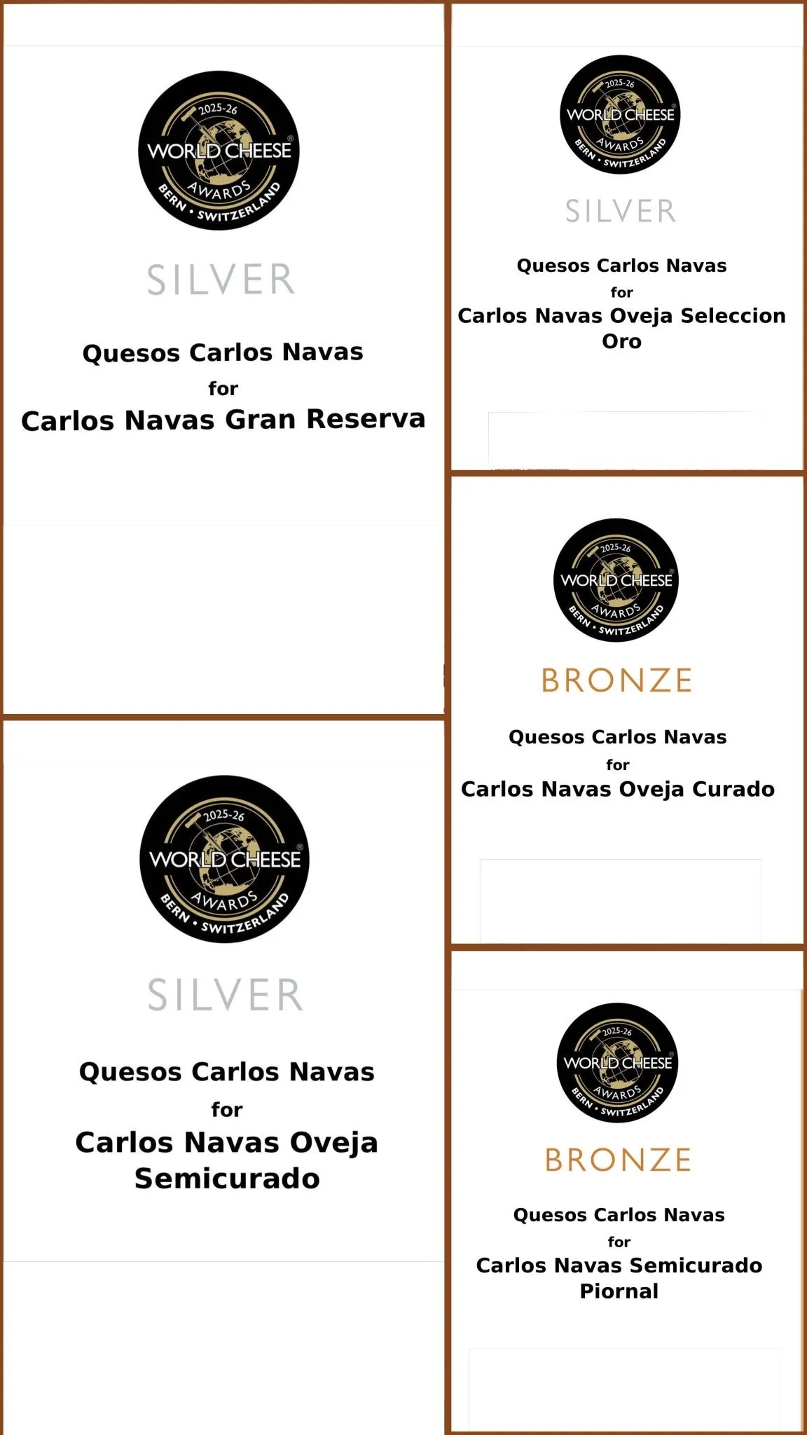 Foto 2 - Pe&ntilde;aranda de nuevo en la &eacute;lite: Quesos Carlos Navas deslumbra en los World Cheese Awards 2025 con Cinco medallas internacionales