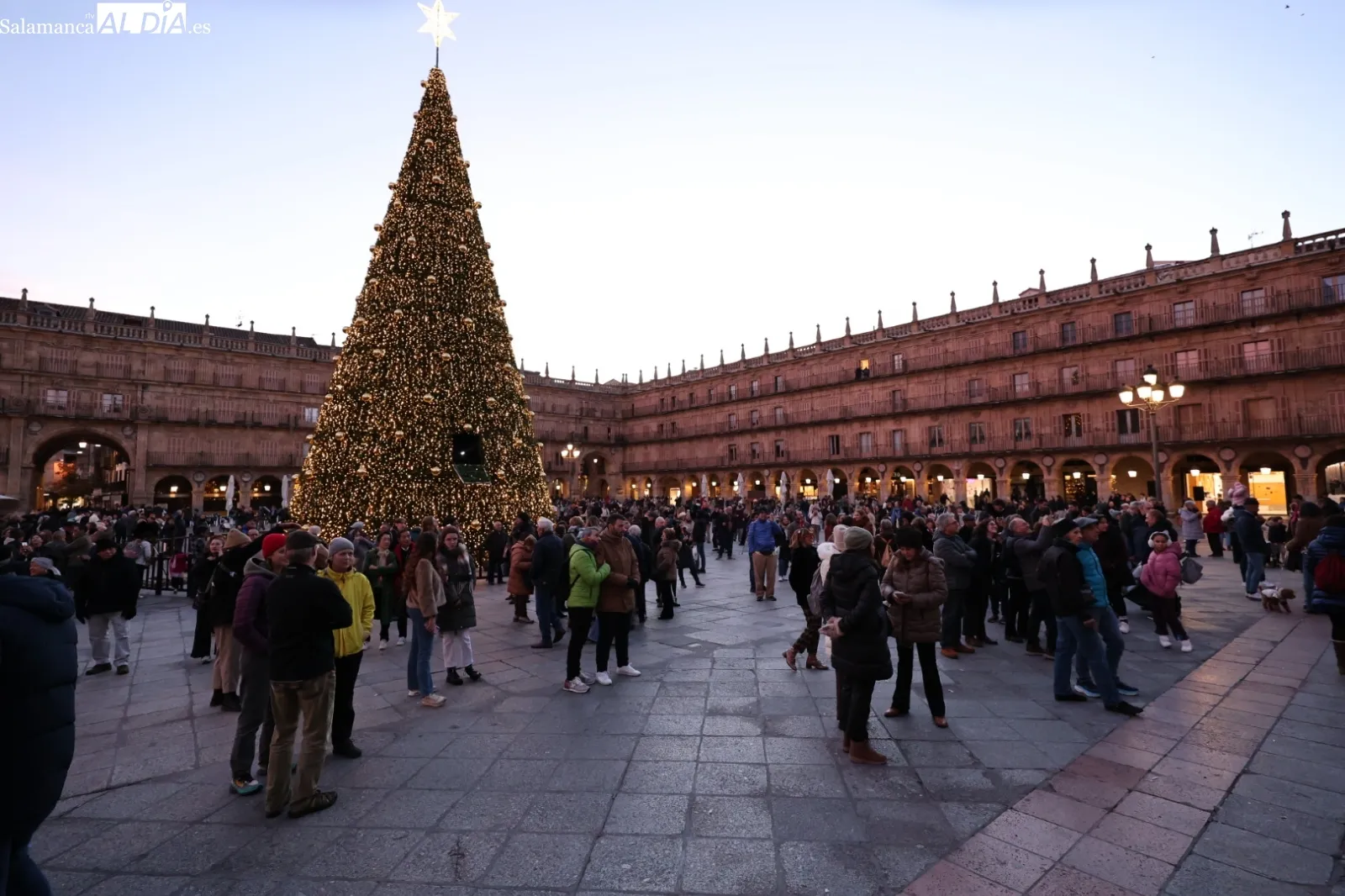 El Trío Resonances ofrece una actuación desde el balcón del Ayuntamiento de Salamanca | FOTOS: David Sañudo 