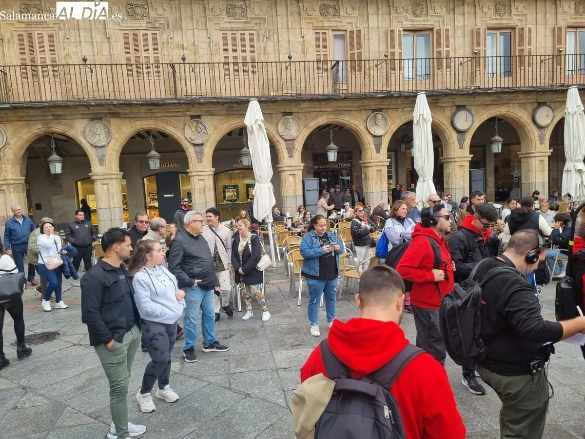 Grabación del concurso 'Lo sabe, no lo sabe' en la Plaza Mayor de Salamanca