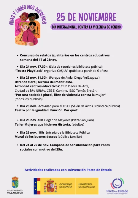 Teatro, talleres y un manifiesto centran los actos de Villamayor por el 25N