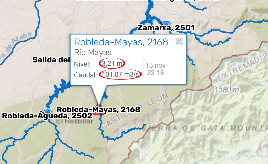 La CHD alerta de que el Águeda puede alcanzar caudales extraordinarios en su cabecera