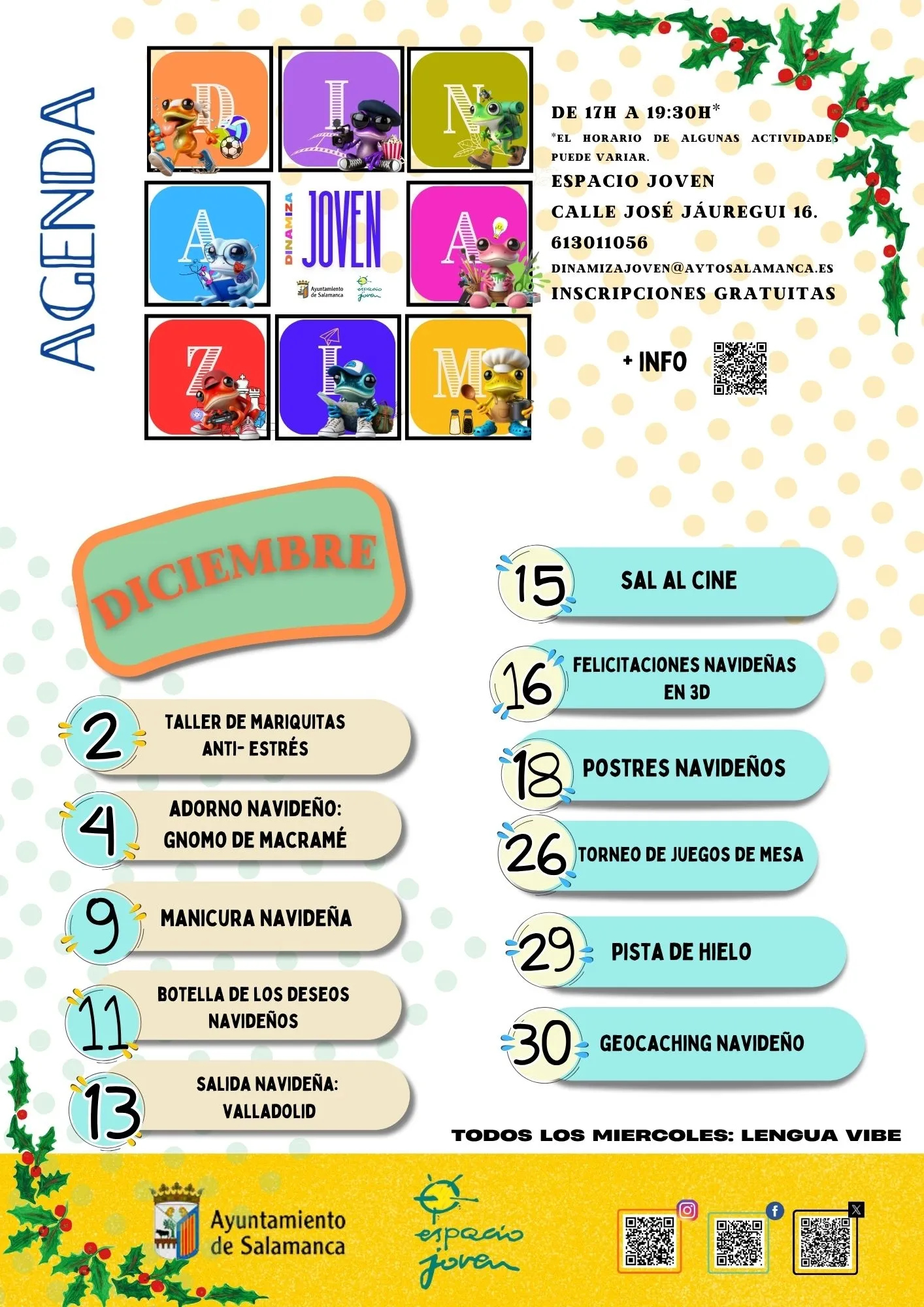 Talleres de cocina, patinaje sobre hielo y una excursión a Valladolid en la oferta de Dinamiza Joven 