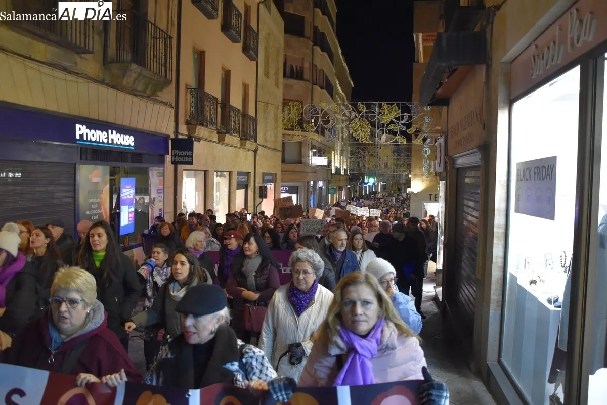 Manifestación del 25N convocada por el Movimiento Feminista de Salamanca. Fotos: Toni Sánchez