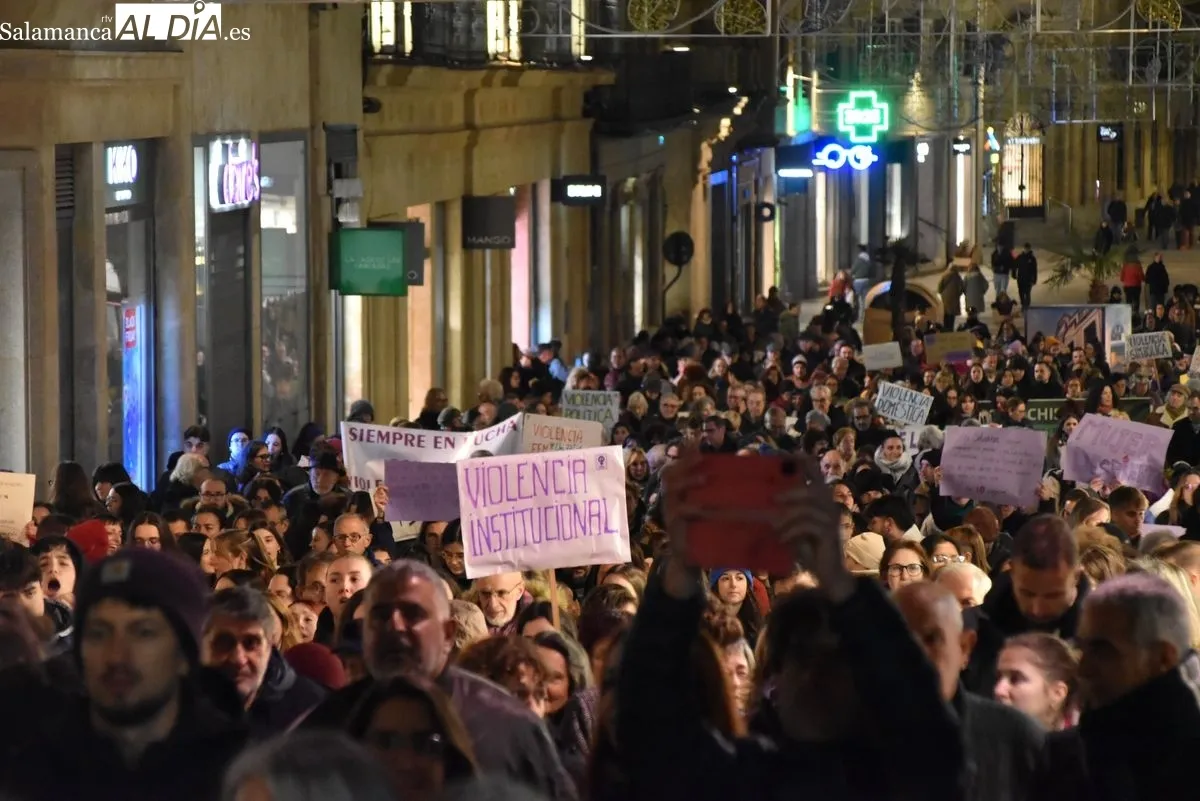 Manifestación del 25N convocada por el Movimiento Feminista de Salamanca. Fotos: Toni Sánchez