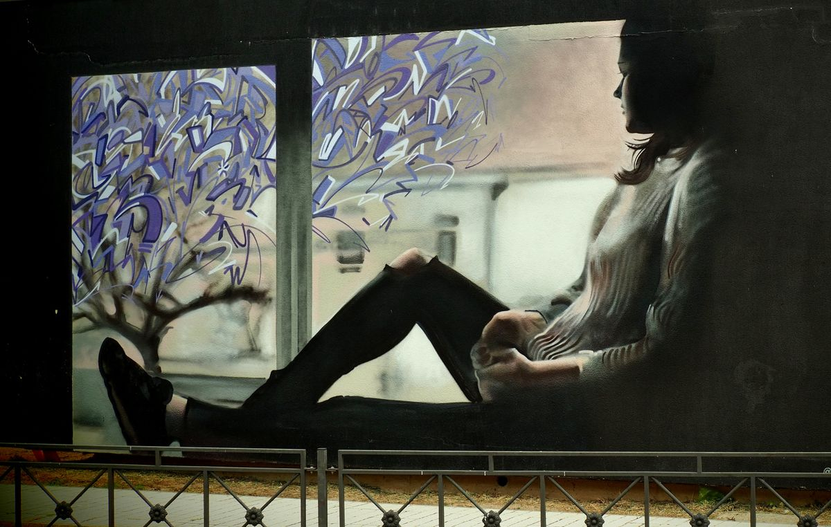 Mural de Daniel Martín en Monterrubio de la Armuña. Salamanca 