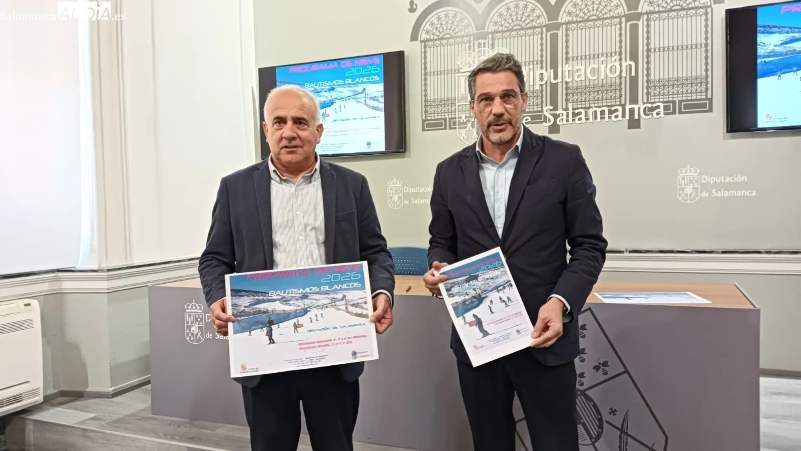 los diputados de Deportes, Jesús María Ortiz, y de Educación, Ángel Peralvo en la presentación | Foto de Toni Sánchez 