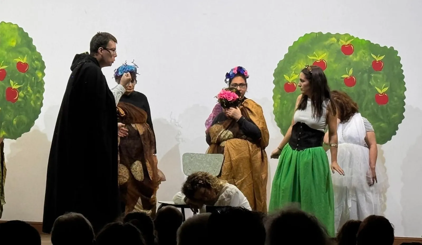 Actuación del grupo de teatro inclusive de Asprodes Vitigudino, en Villavieja