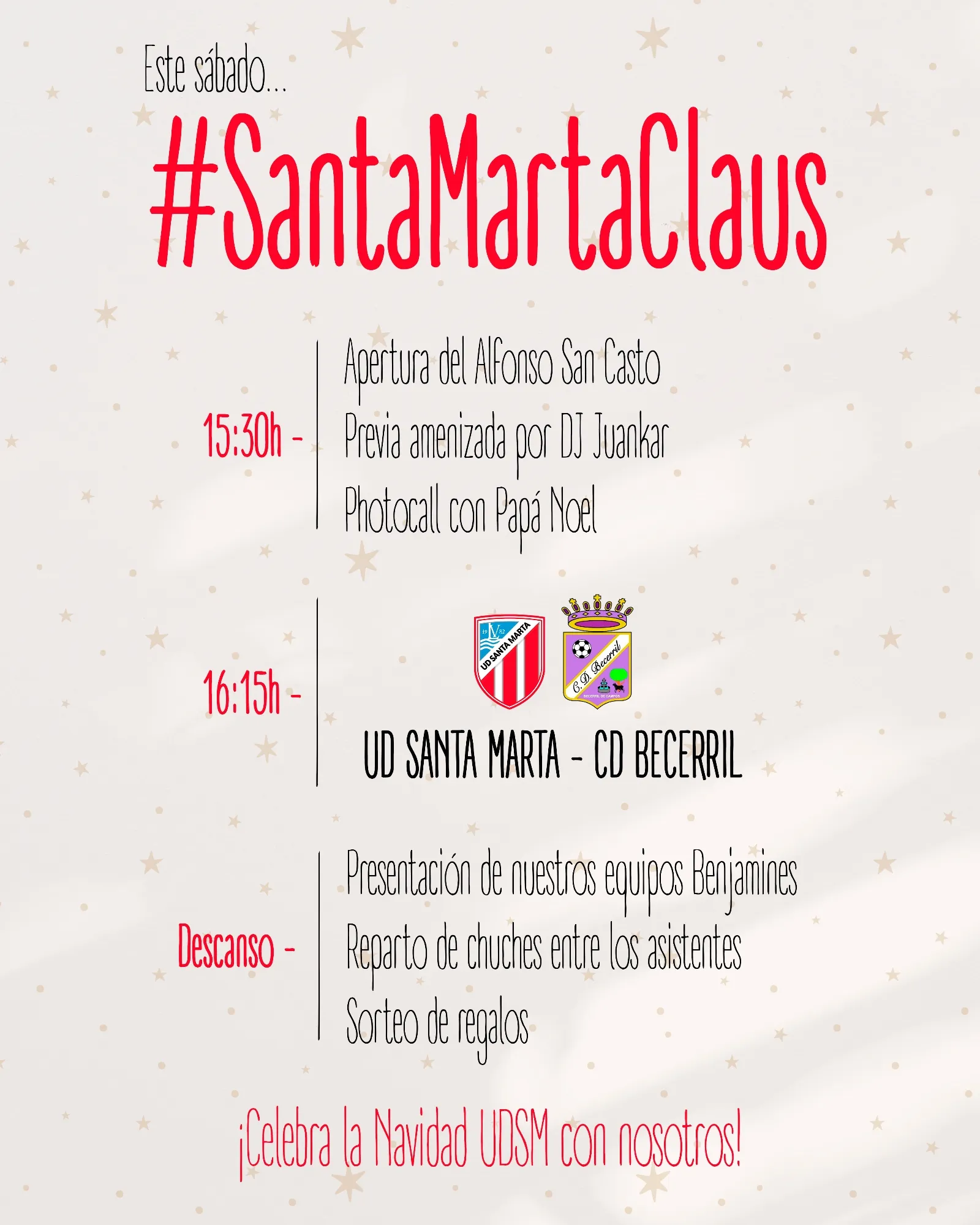 La UD Santa Marta organiza una campaña solidaria de recogida de juguetes en el descanso 