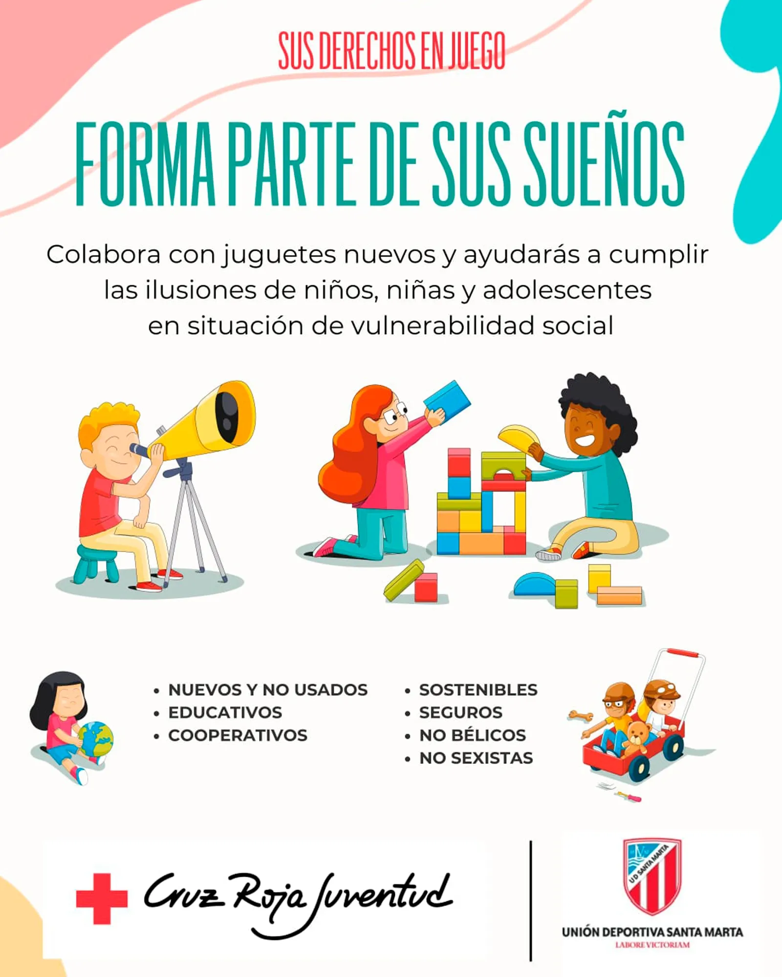 La UD Santa Marta organiza una campaña solidaria de recogida de juguetes en el descanso 