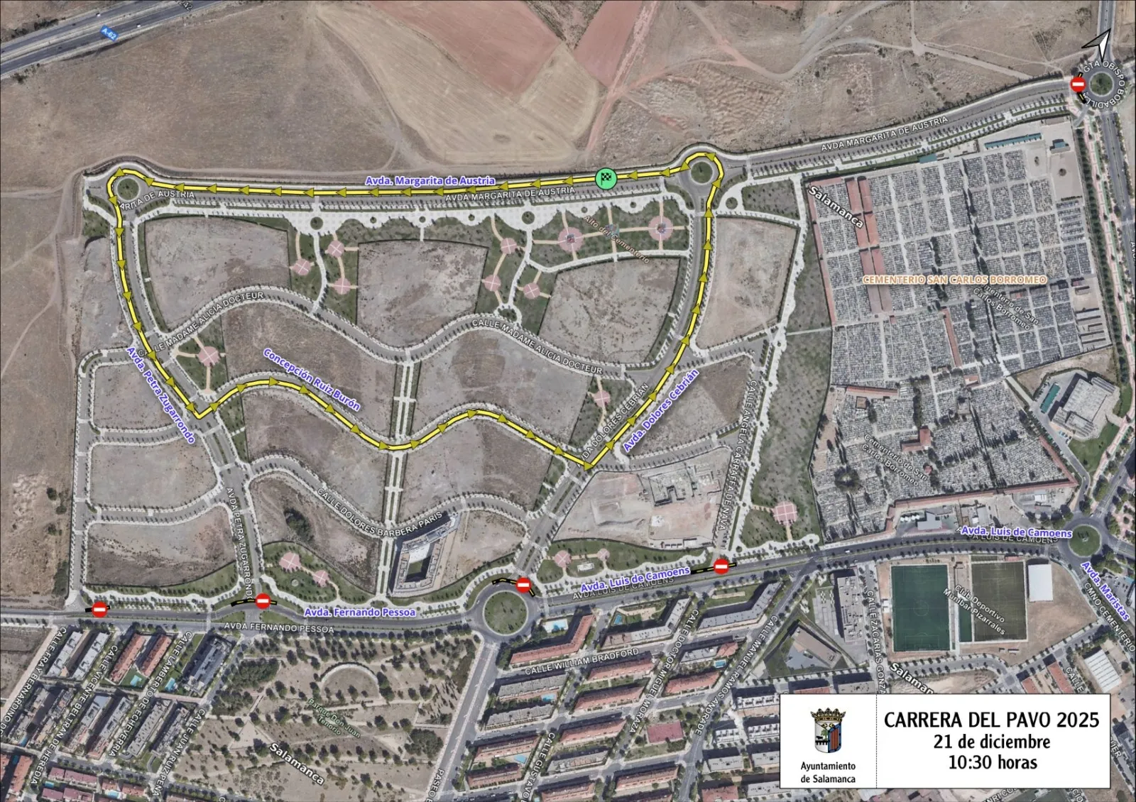 Cortes de tráfico y desvíos este domingo en Salamanca por la Carrera del Pavo y la Cabalgaza