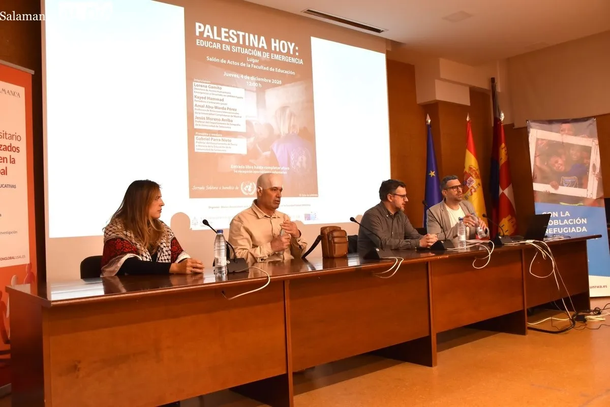 La Facultad de Educación de la Universidad de Salamanca durante la jornada 'Palestina hoy: Educar en situación de emergencia' | FOTOS: Vanesa Martins 