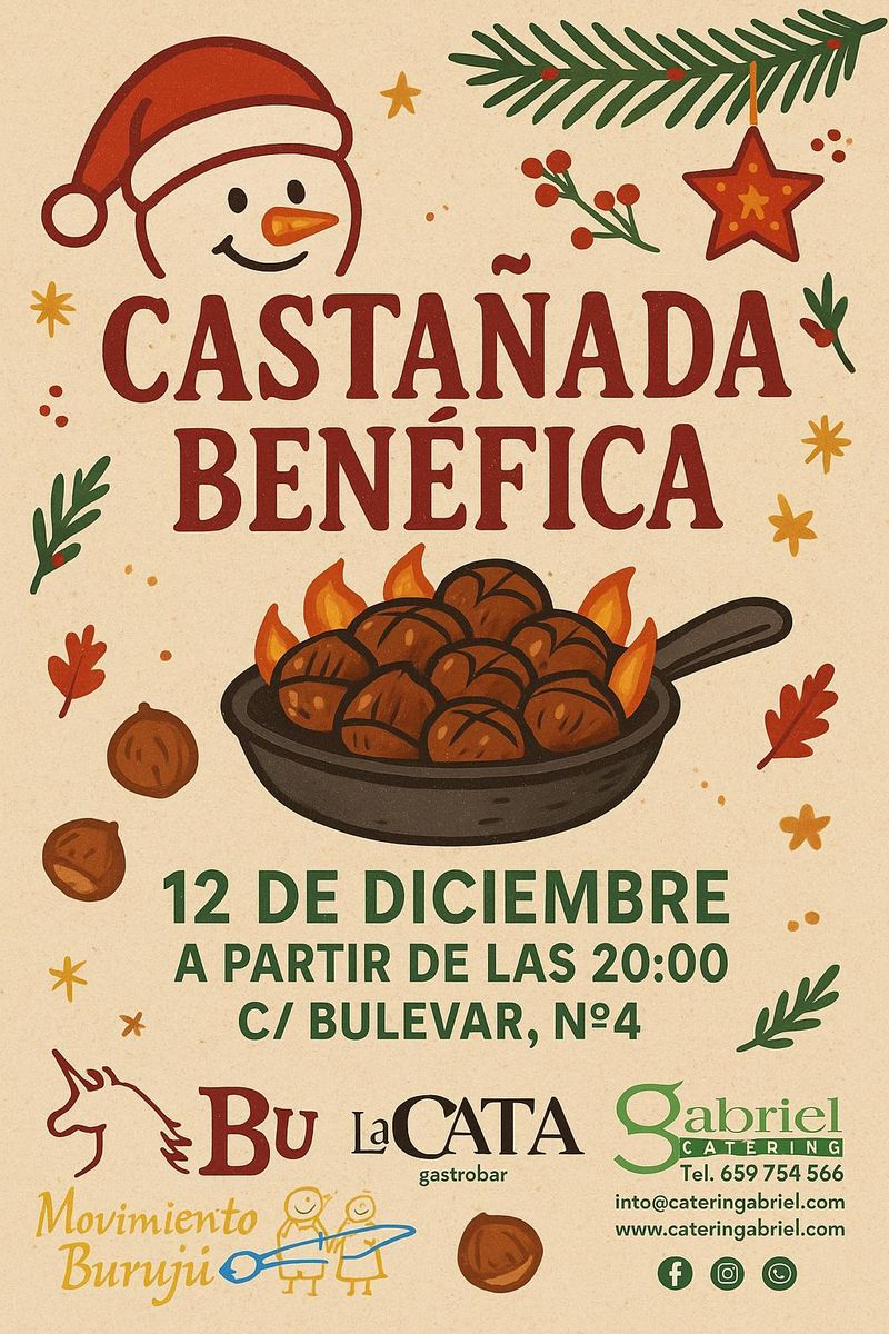 Castañada solidaria en la calle Bulevar de Salamanca