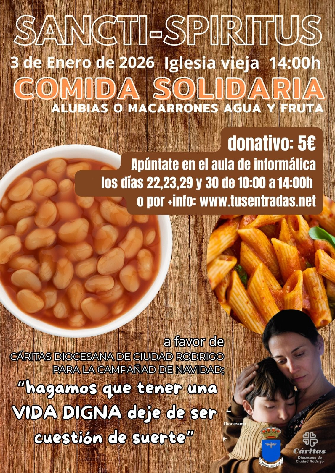 Comida solidaria en Sancti-Spíritus para Cáritas en enero