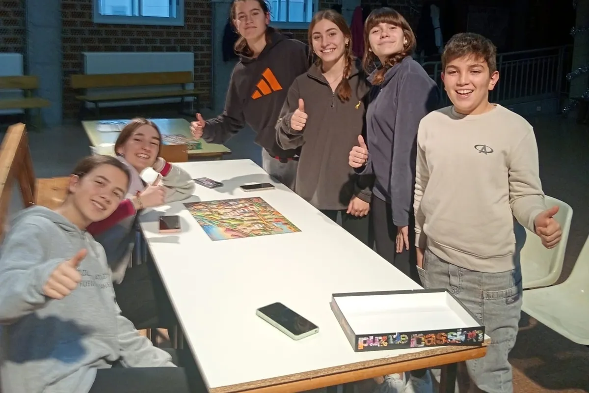 Jóvenes participantes de El Cubo de Don Sancho en el torneo provincial de puzzles 