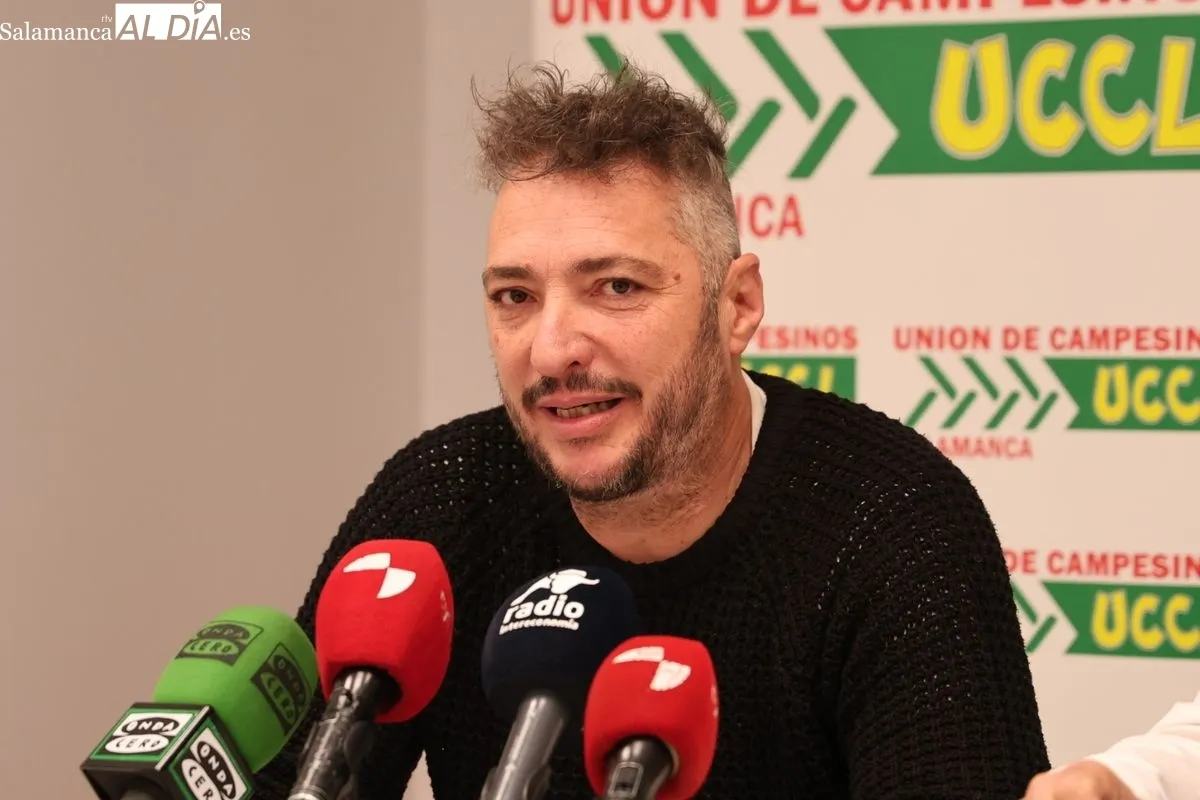 Rueda de prensa de este lunes con representantes de Asaja, Coag, UCCL y UPA en Salamanca. Foto de David Sañudo