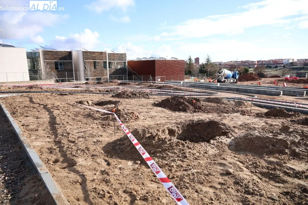 Obras de la nueva plaza de Vistahermosa. Foto de David Sañudo