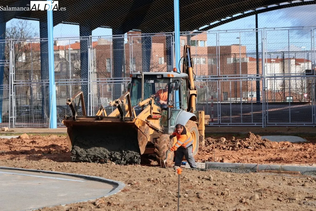 Obras de la nueva plaza de Vistahermosa. Foto de David Sañudo