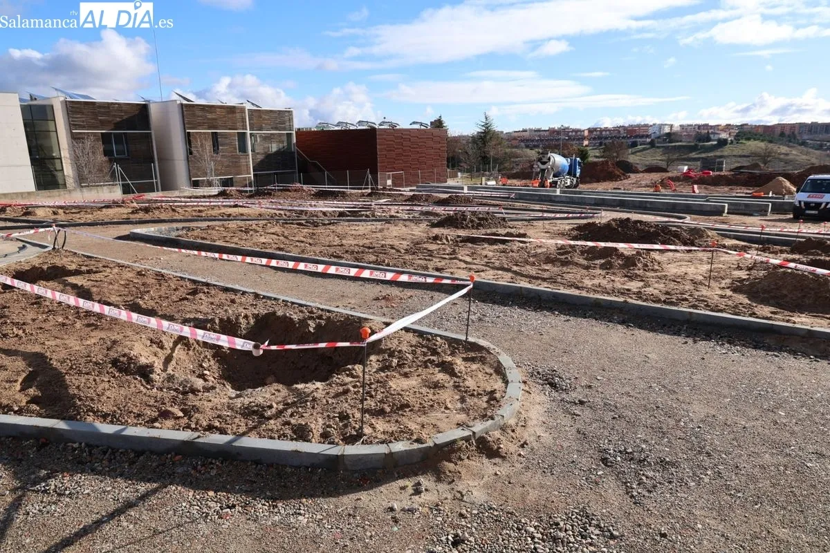Obras de la nueva plaza de Vistahermosa. Foto de David Sañudo