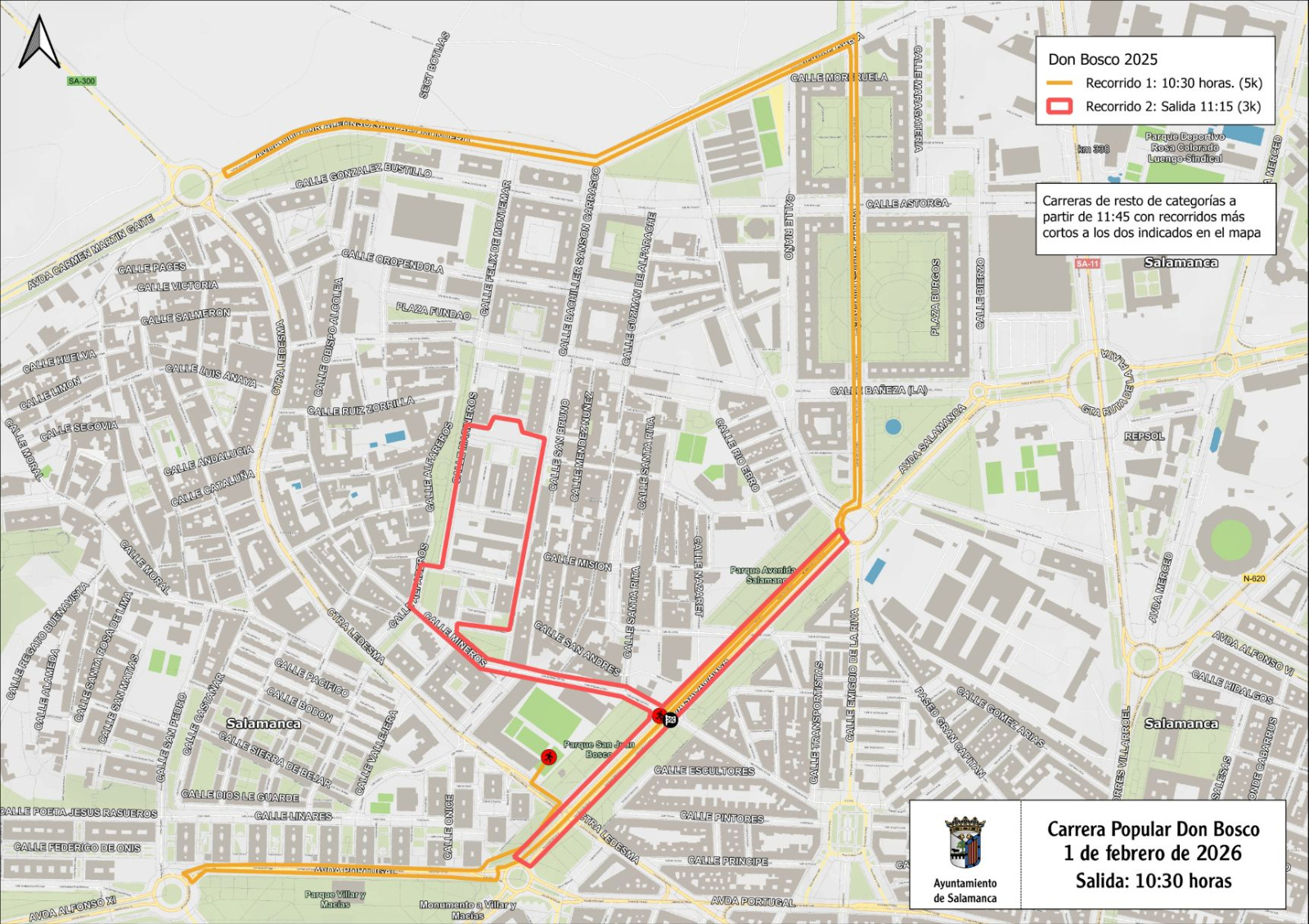 Cortes tráfico Salamanca: Carrera Don Bosco este domingo