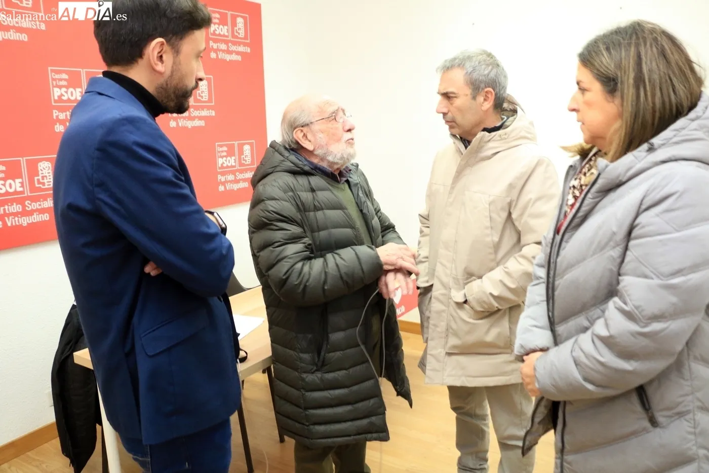 Fran Díaz, Noelia Merino, Miguel ángel Luengo y Javier Muñiz mantienen un encuentro con alcaldes y concejales socialistas / CORRAL 