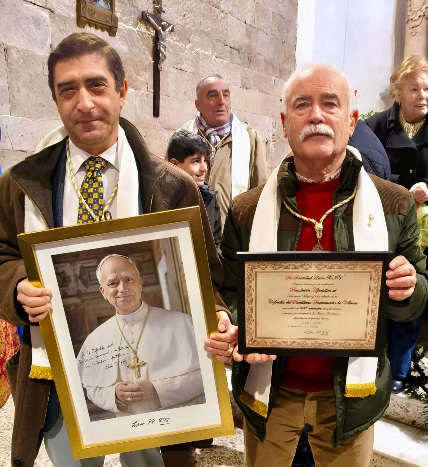 Foto 2 - El Papa Le&oacute;n XIV ofrece un reconocimiento hist&oacute;rico a la Cofrad&iacute;a Sacramental de Villoria en su 300 aniversario
