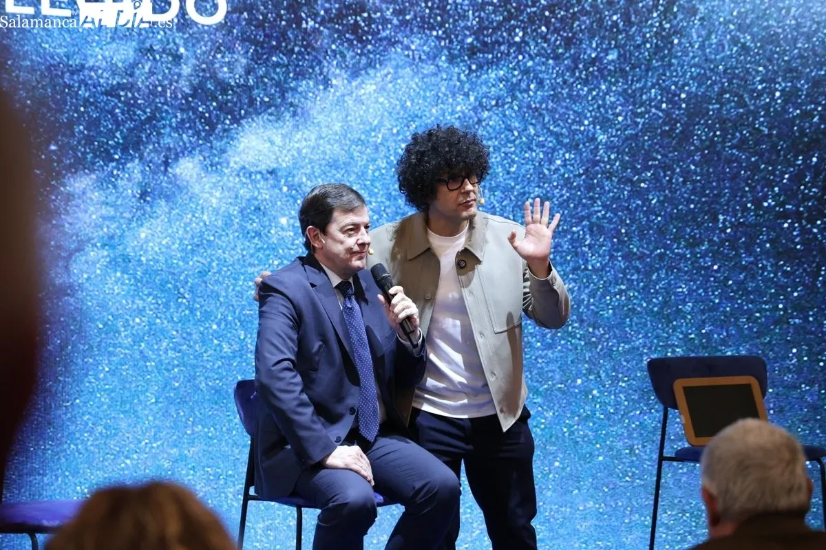El presidente de la Junta de Castilla y León, Alfonso Fernández Mañueco, en la presentación de la propuesta de la Comunidad en Fitur. Foto de David Sañudo