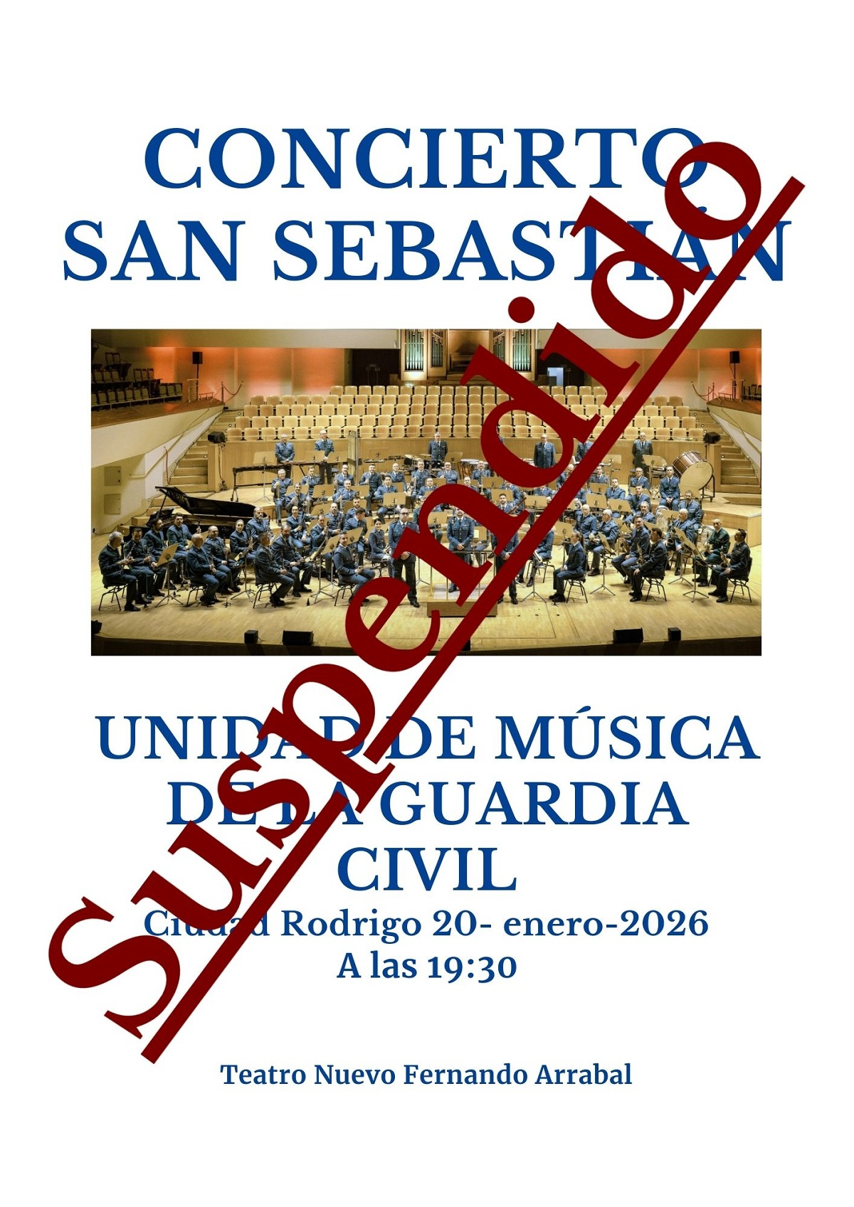 Ciudad Rodrigo suspende el concierto por luto oficial
