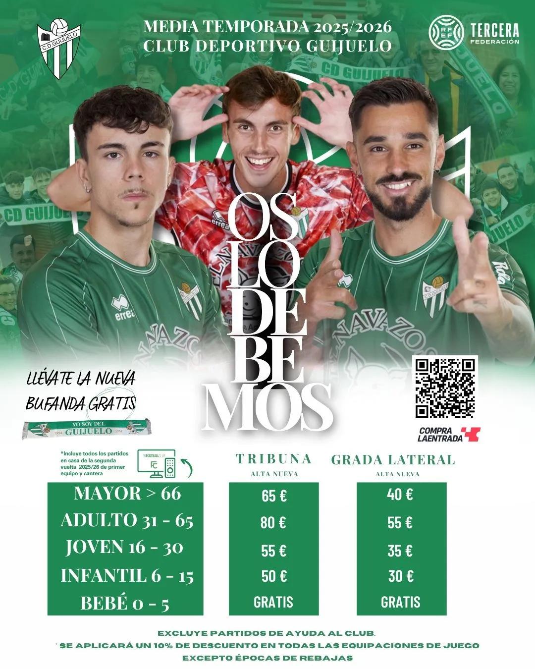 El CD Guijuelo lanza su campaña de abonos para la segunda vuelta con el lema 'Os lo debemos'