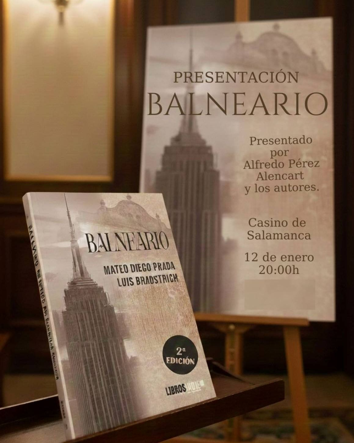 Novela Balneario: presentación en el Casino de Salamanca