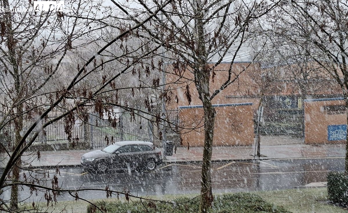 Nieve en Salamanca: comienza a nevar con fuerza en la capital