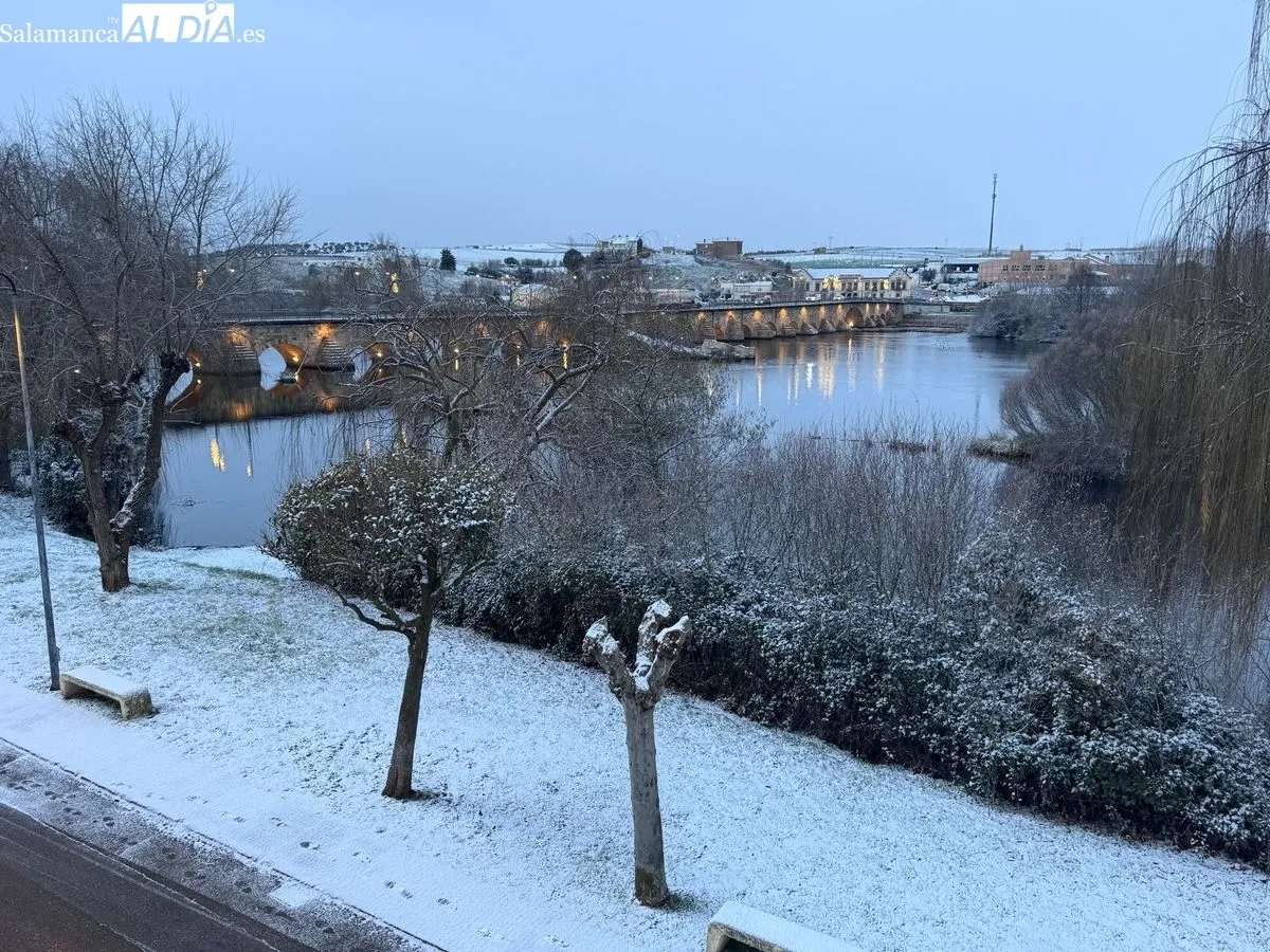 Un manto blanco para despedir la Navidad: la nieve transforma el paisaje de Alba de Tormes