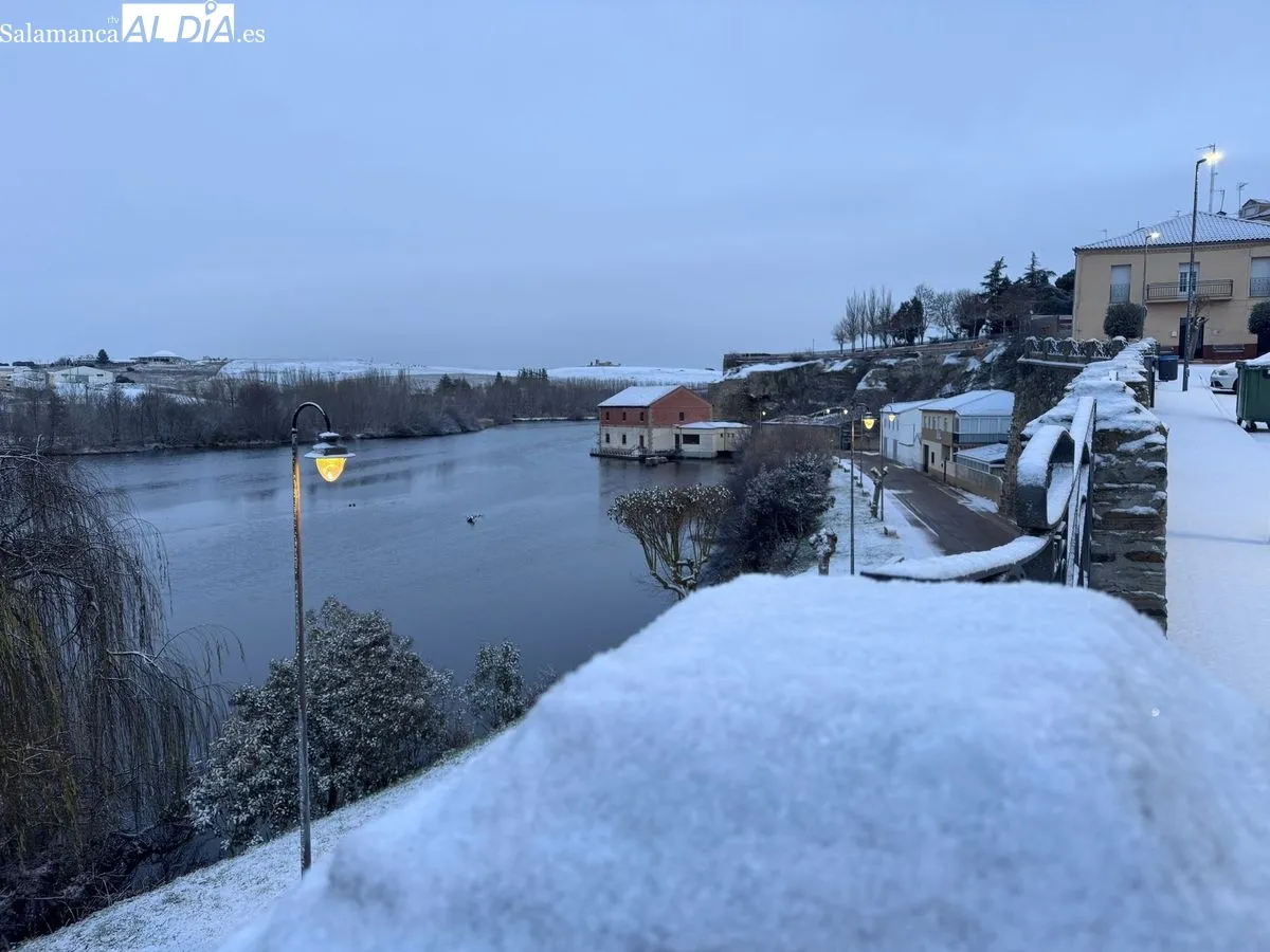 Un manto blanco para despedir la Navidad: la nieve transforma el paisaje de Alba de Tormes