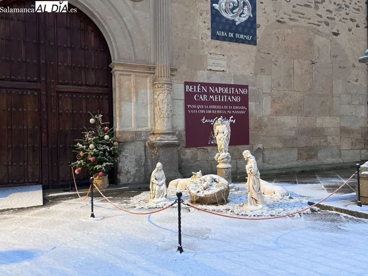 Un manto blanco para despedir la Navidad: la nieve transforma el paisaje de Alba de Tormes