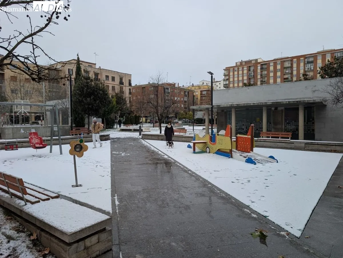Parque de Garrido nevado. Foto de David Sañudo