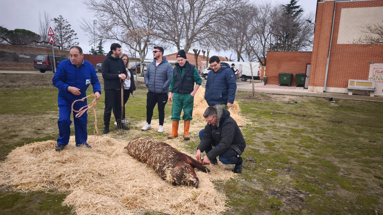 Paradinas reúne a varios cientos de personas en su tradicional y esperada Fiesta de la Matanza