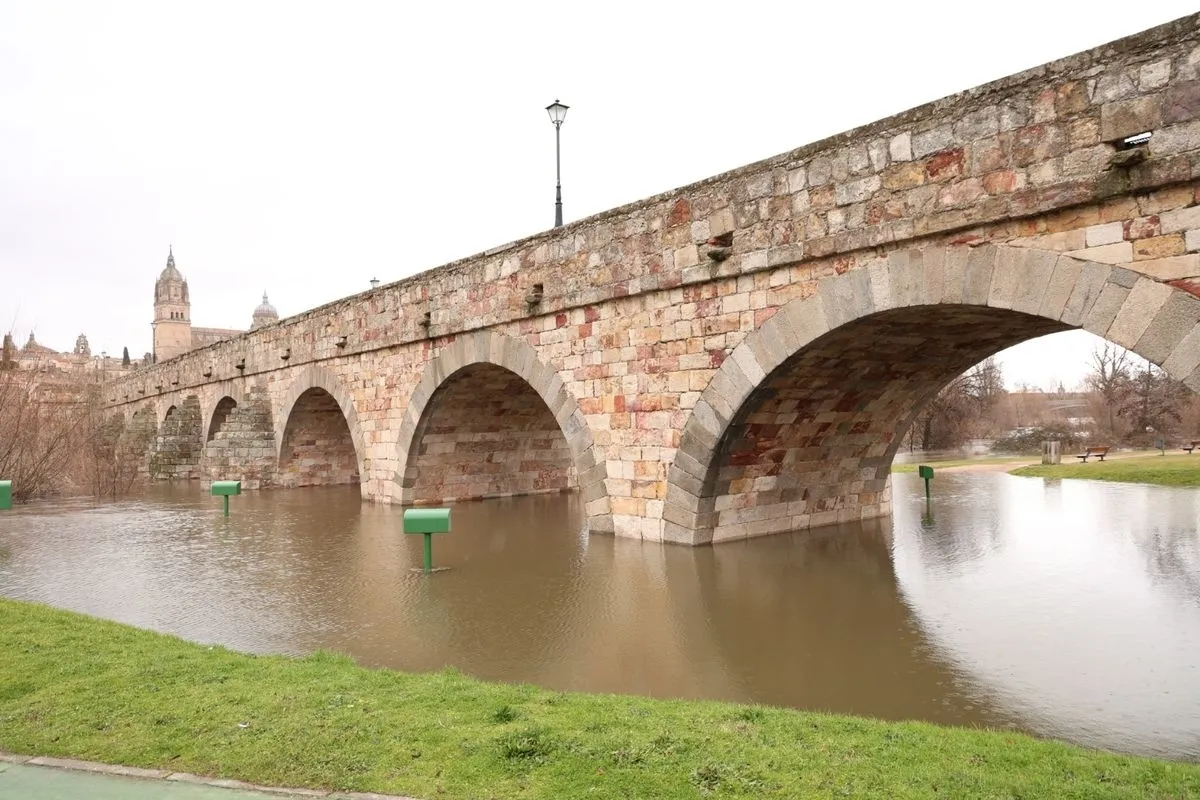 Crecida del río Tormes a su paso por Salamanca | Fotos: David Sañudo