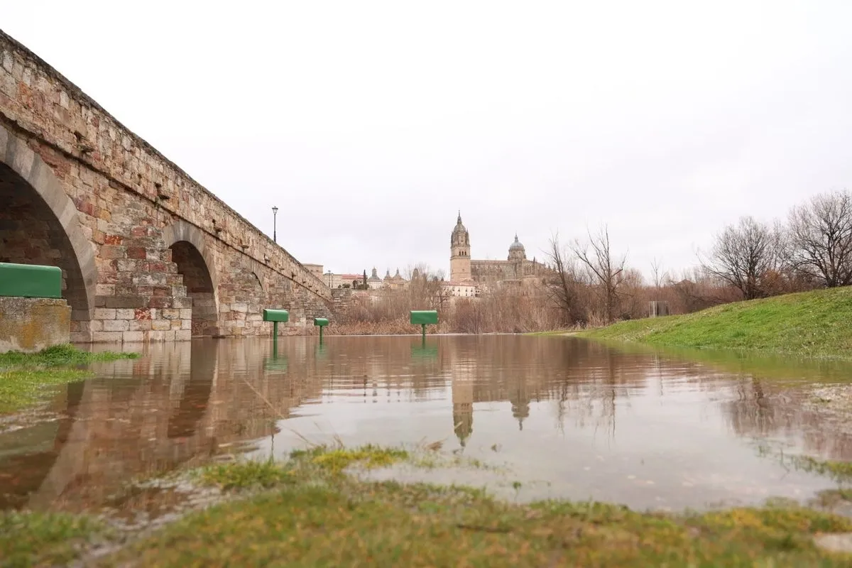 Crecida del río Tormes a su paso por Salamanca | Fotos: David Sañudo