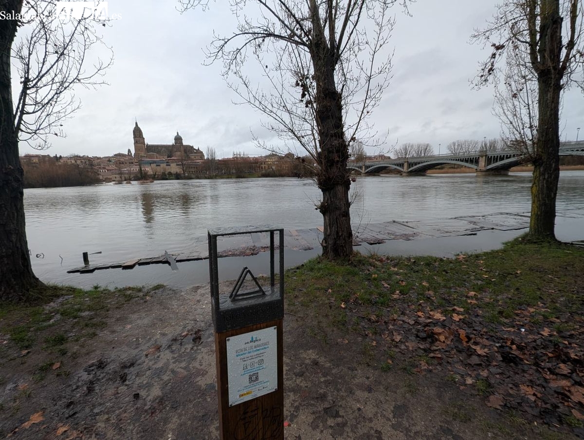 Crecida del río Tormes en Salamanca y cierre de parques